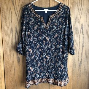 Market & Spruce boho paisley print tunic top size 1X